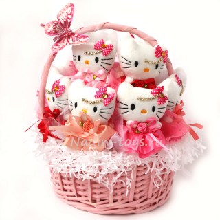 Корзина из 11 котят Hello Kitty