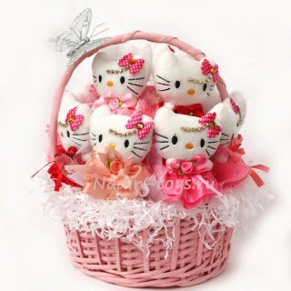 Корзина из 11 котят Hello Kitty
