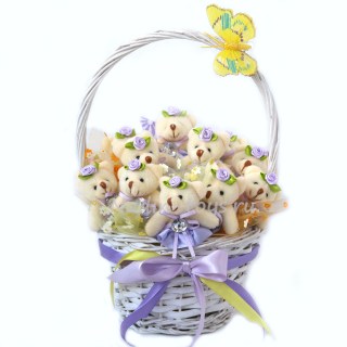 Корзина из 15 мини-мишек