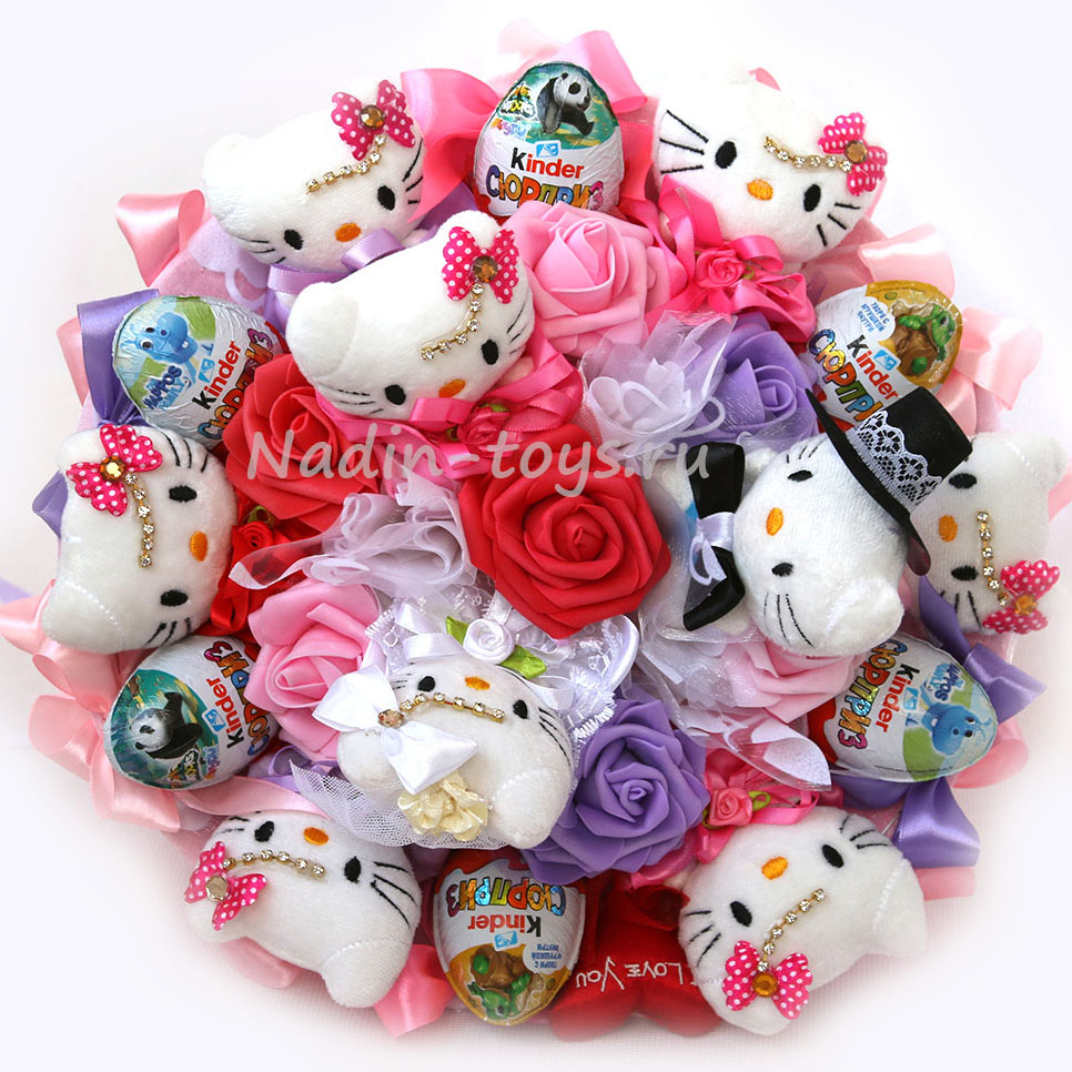 розовый букет из Kitty